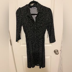 Dex Black and White Polka Dot Dress